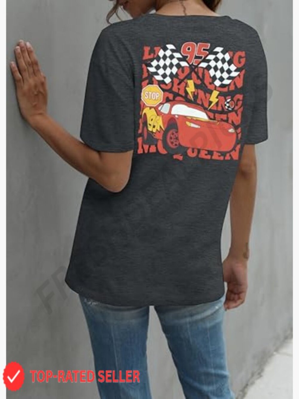 Racing T Shirt Women Race Checkered Flag Fast Cars Lover Tee Short Sleeve - Picture 5 of 7